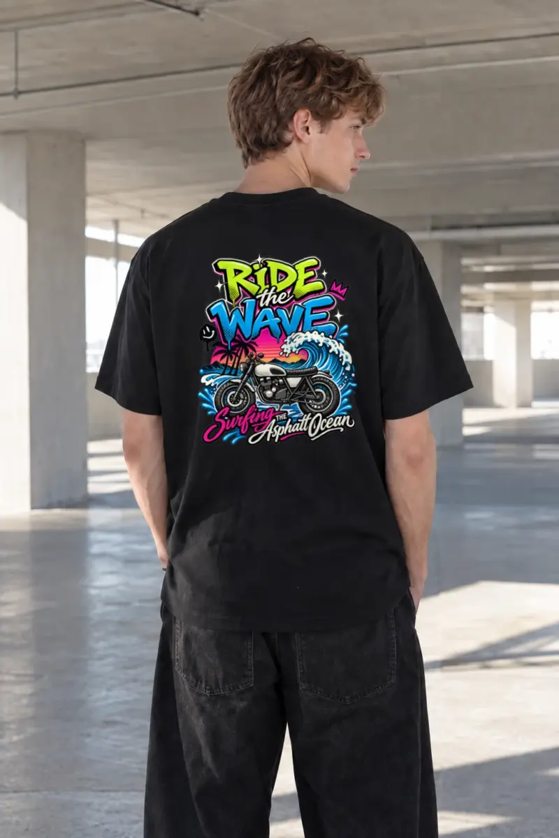 "Ride The Wave" Heavyweight Unisex Crewneck T-shirt | Gildan 5000