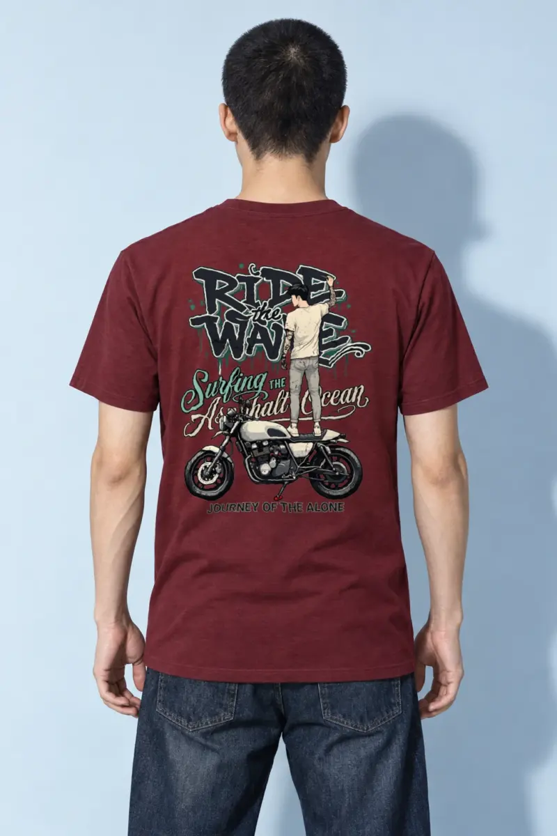 "Ride The Wave" Heavyweight Unisex Crewneck T-shirt
