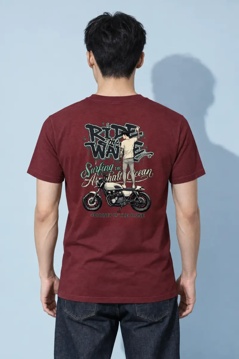 "Ride The Wave" Heavyweight Unisex Crewneck T-shirt