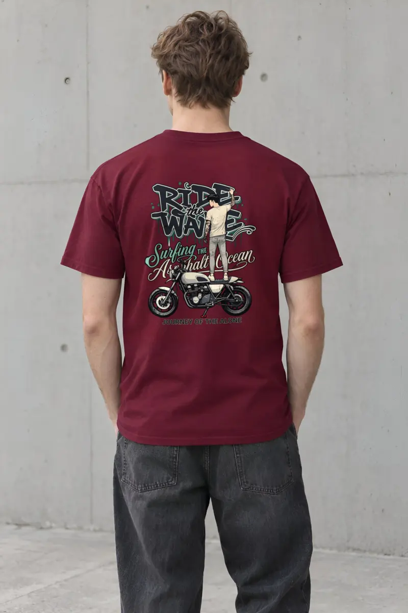 "Ride The Wave" Heavyweight Unisex Crewneck T-shirt