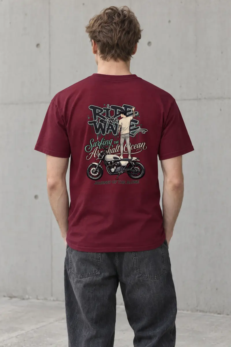 "Ride The Wave" Heavyweight Unisex Crewneck T-shirt