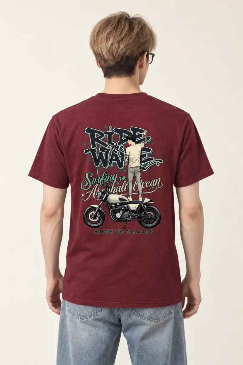 "Ride The Wave" Heavyweight Unisex Crewneck T-shirt