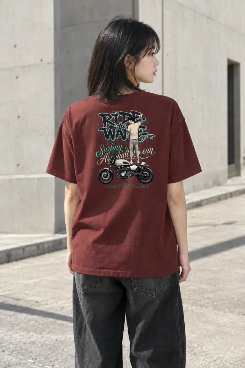 "Ride The Wave" Heavyweight Unisex Crewneck T-shirt | Gildan 5000