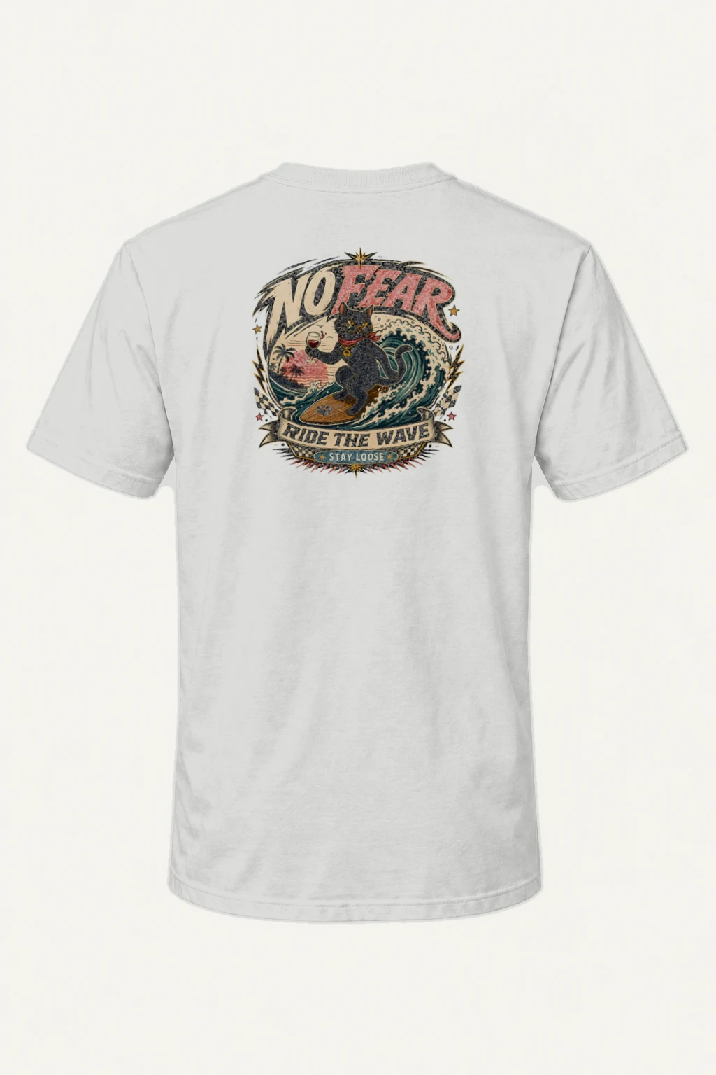 "Ride The Wave" Heavyweight Unisex Crewneck T-shirt | Gildan 5000