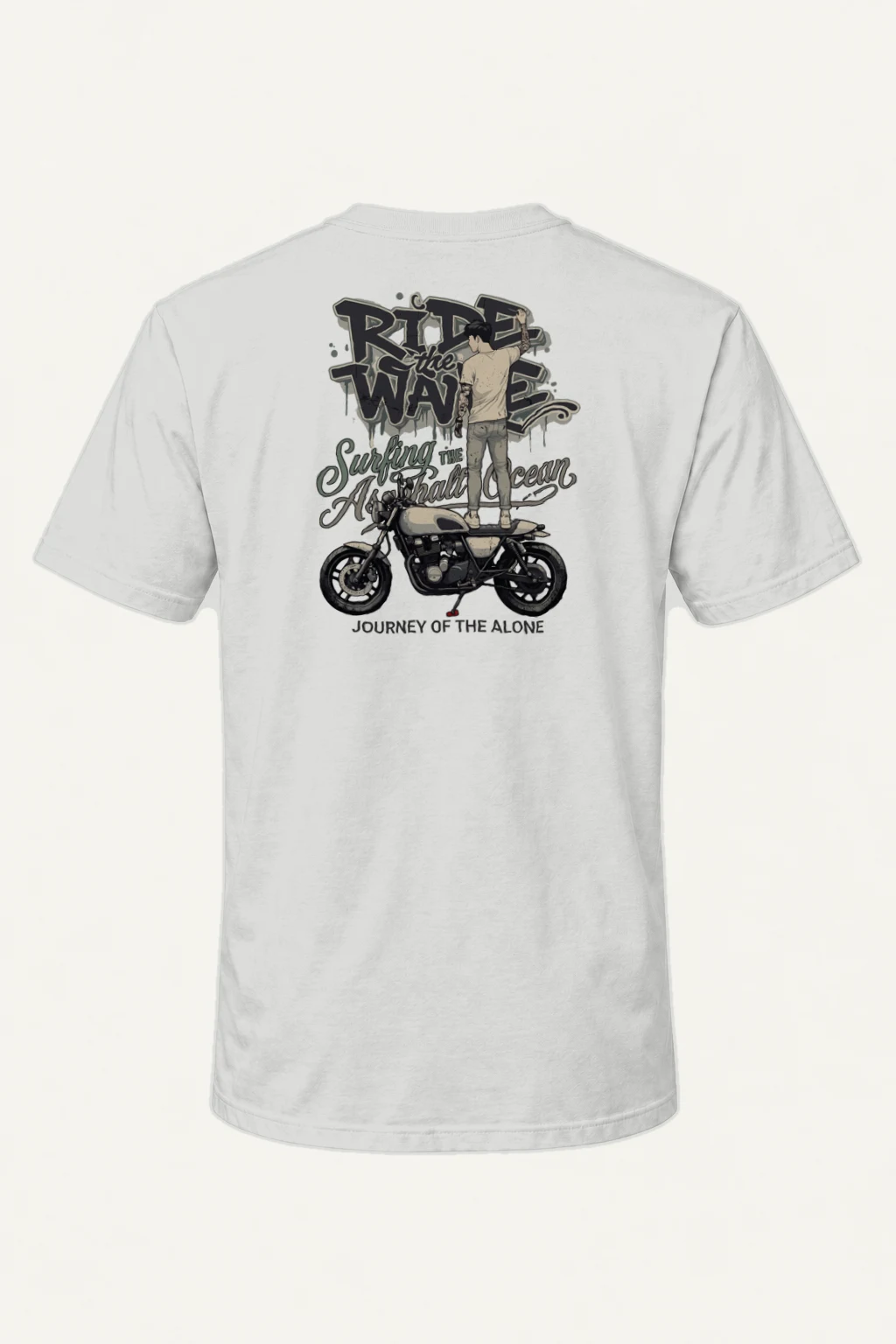 "Ride The Wave" Heavyweight Unisex Crewneck T-shirt | Gildan 5000