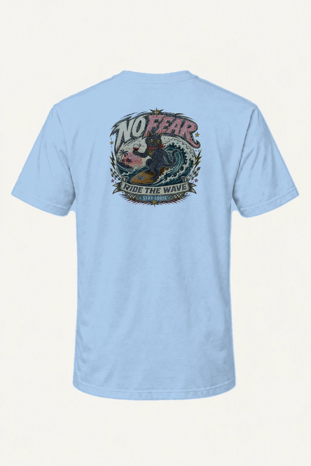 "Ride The Wave" Heavyweight Unisex Crewneck T-shirt | Gildan 5000