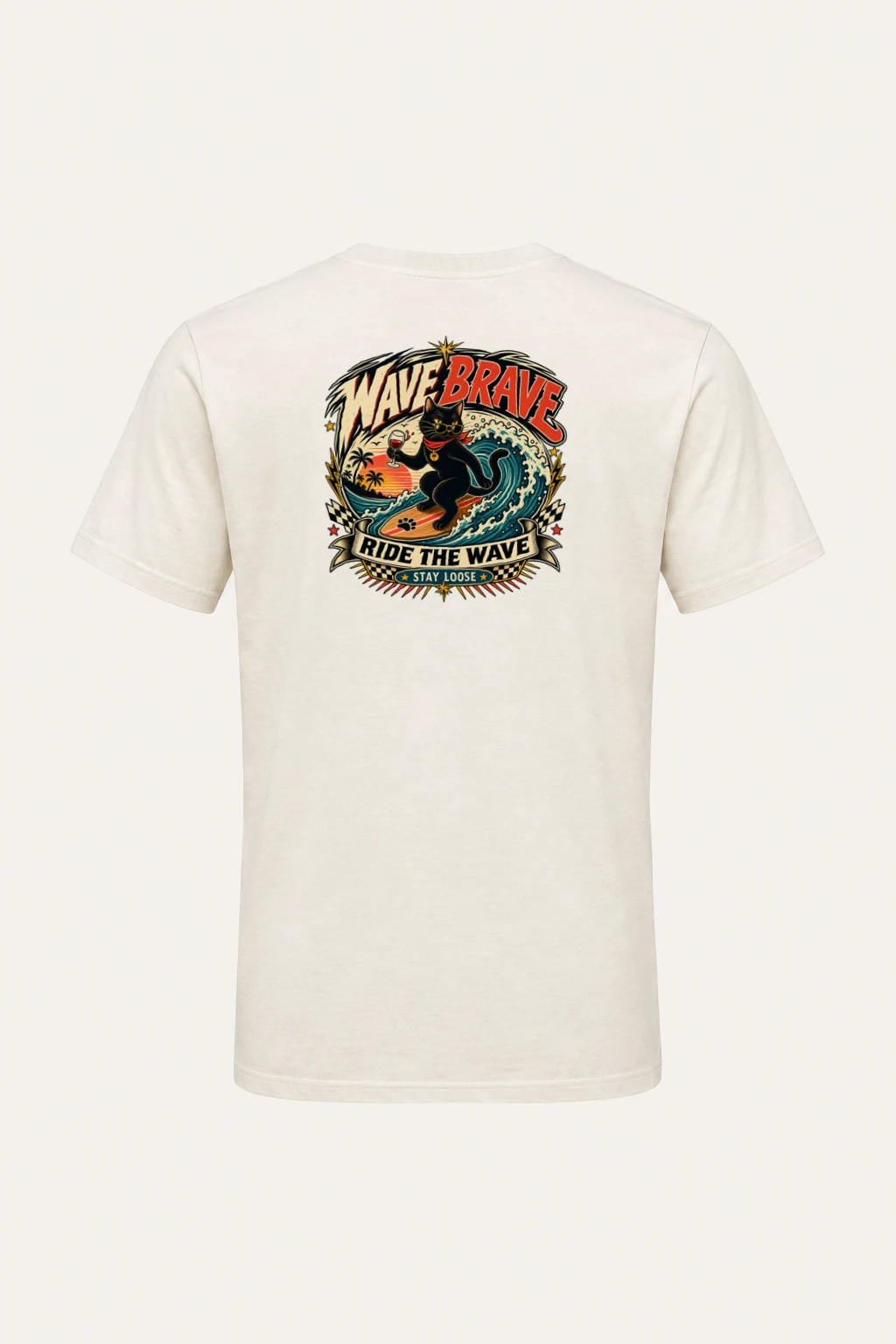 "Ride The Wave" Heavyweight Unisex Crewneck T-shirt | Gildan 5000