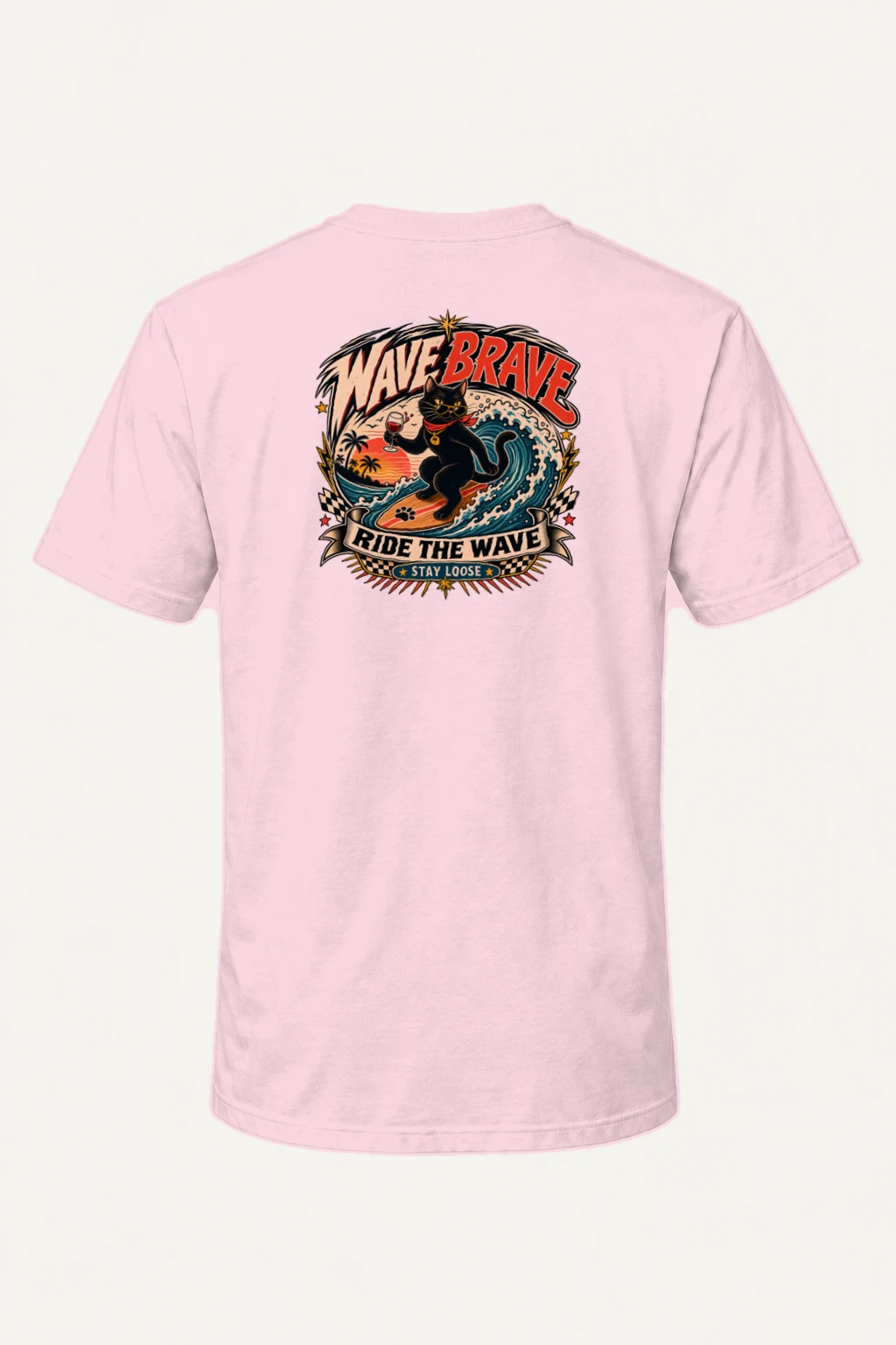 "Ride The Wave" Heavyweight Unisex Crewneck T-shirt | Gildan 5000