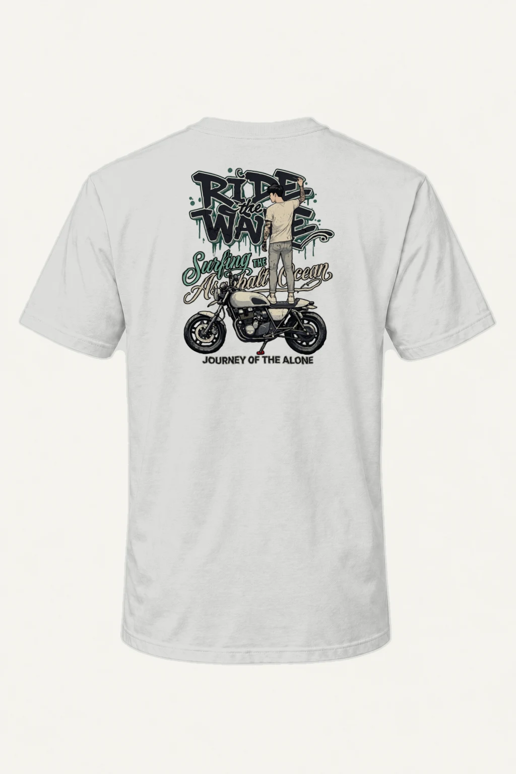 "Ride The Wave" Heavyweight Unisex Crewneck T-shirt | Gildan 5000