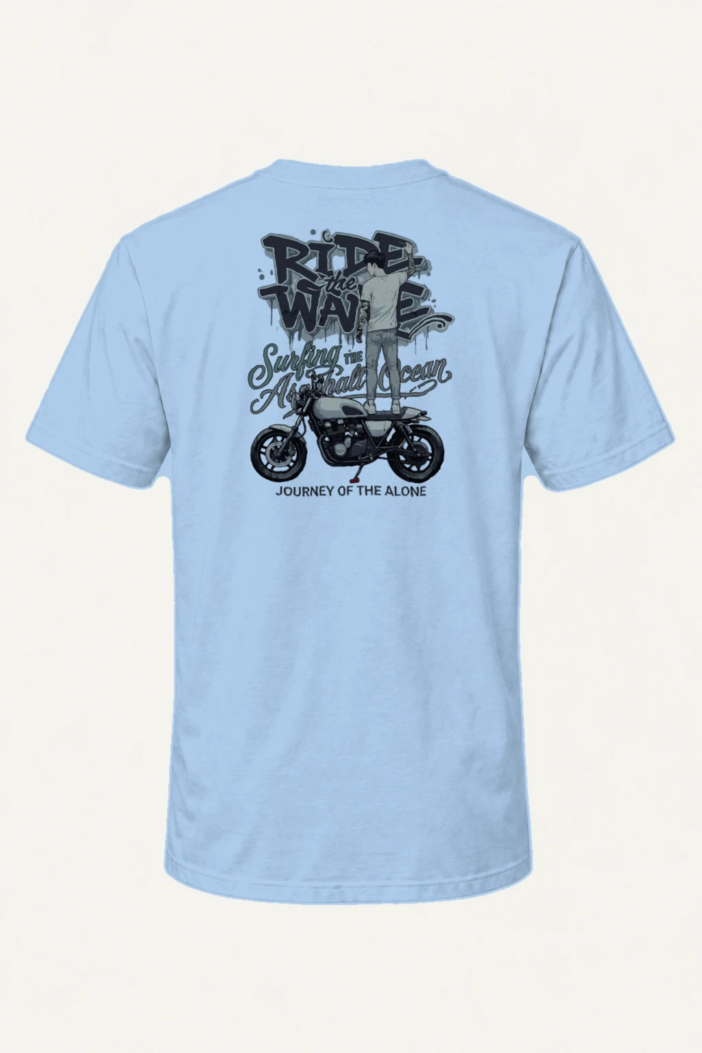 "Ride The Wave" Heavyweight Unisex Crewneck T-shirt | Gildan 5000