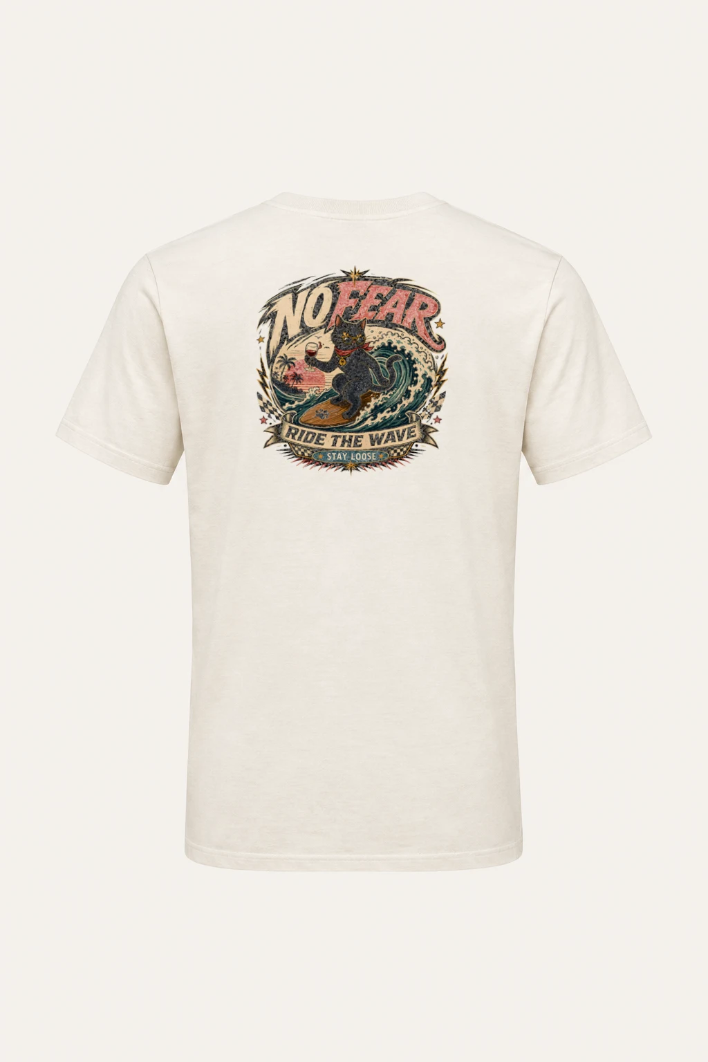 "Ride The Wave" Heavyweight Unisex Crewneck T-shirt | Gildan 5000