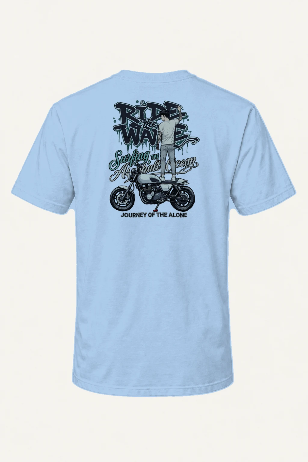 "Ride The Wave" Heavyweight Unisex Crewneck T-shirt | Gildan 5000