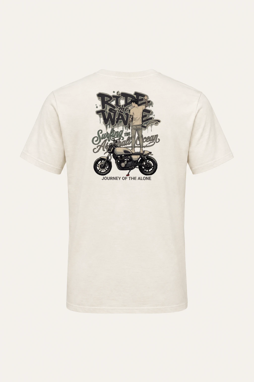 "Ride The Wave" Heavyweight Unisex Crewneck T-shirt | Gildan 5000