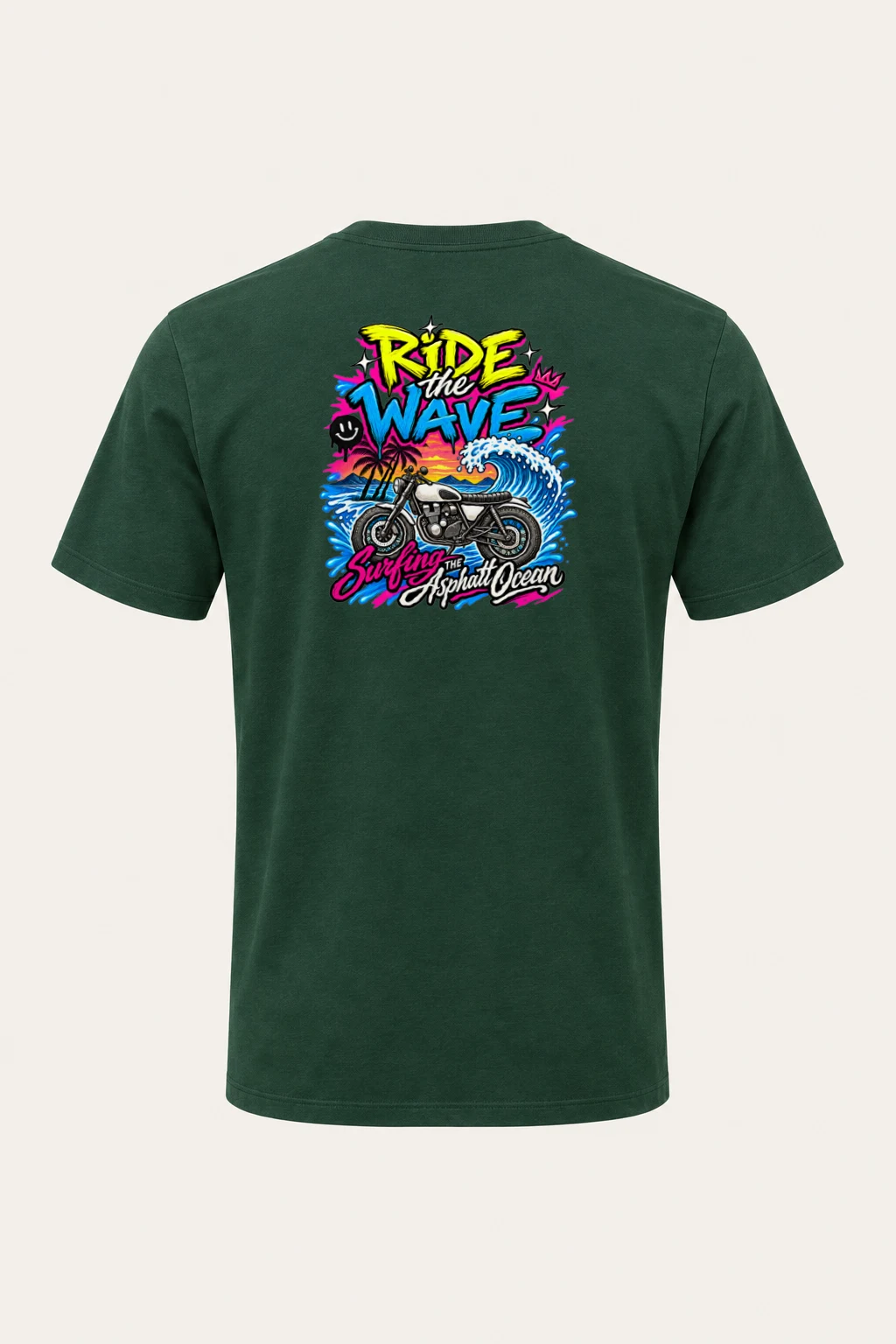 "Ride The Wave" Heavyweight Unisex Crewneck T-shirt | Gildan 5000