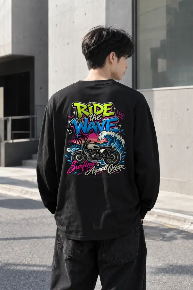 "Ride The Wave" Unisex Longsleeve T-shirt | Gildan 2400