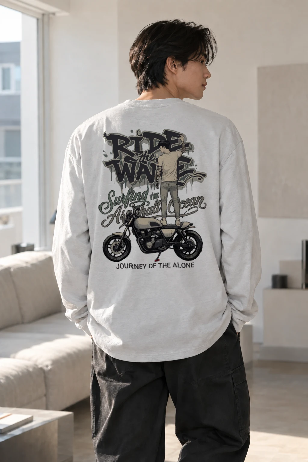 "Ride The Wave" Unisex Longsleeve T-shirt | Gildan 2400