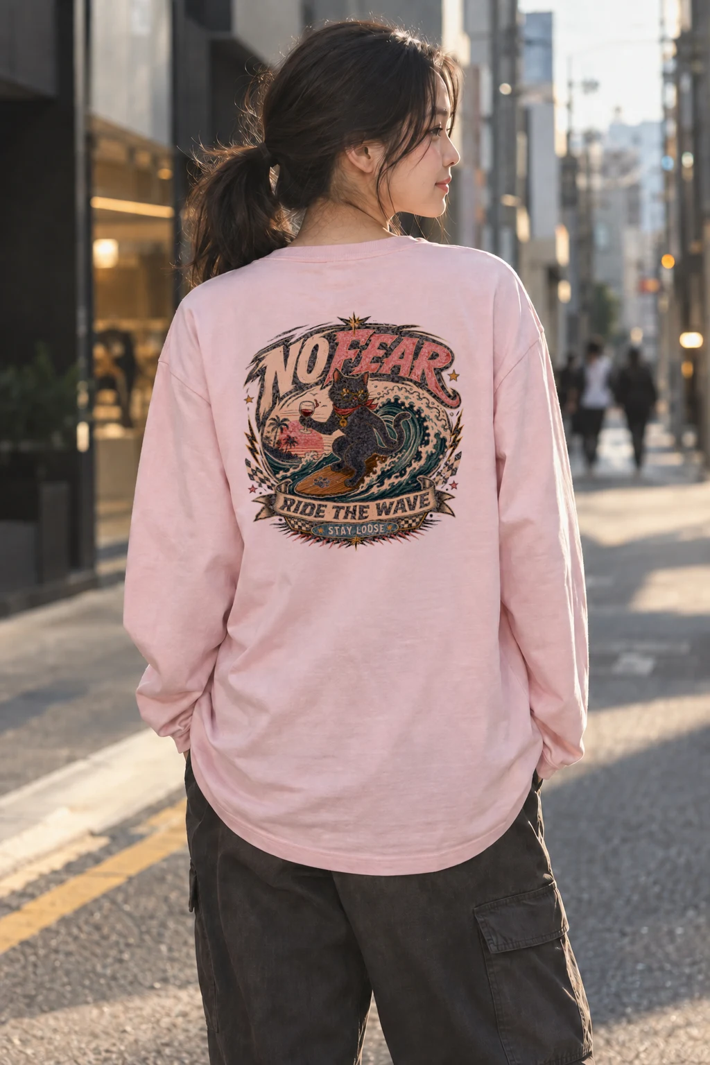 "Ride The Wave" Unisex Longsleeve T-shirt | Gildan 2400