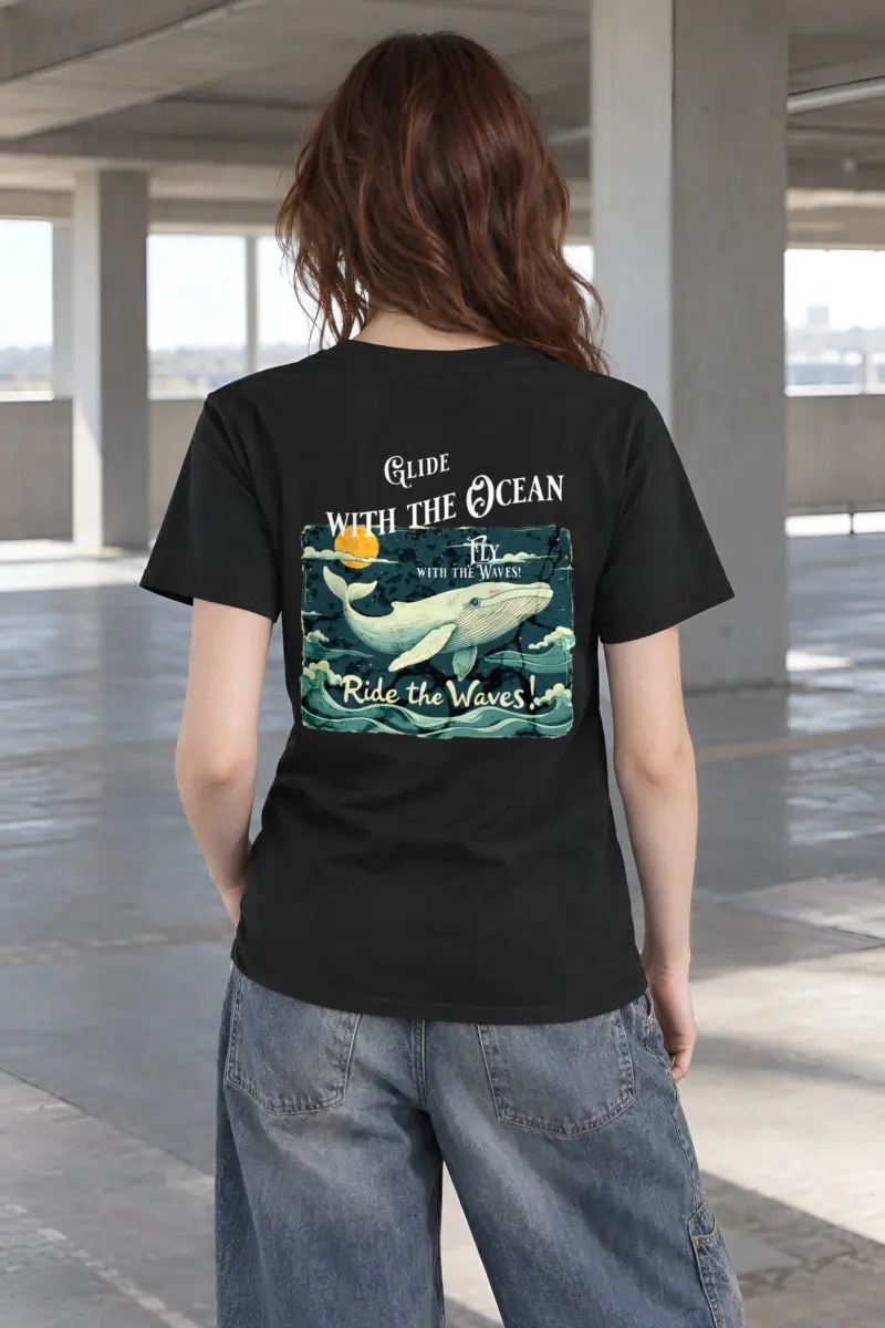 "Ride The Waves" Heavyweight Unisex Crewneck T-shirt
