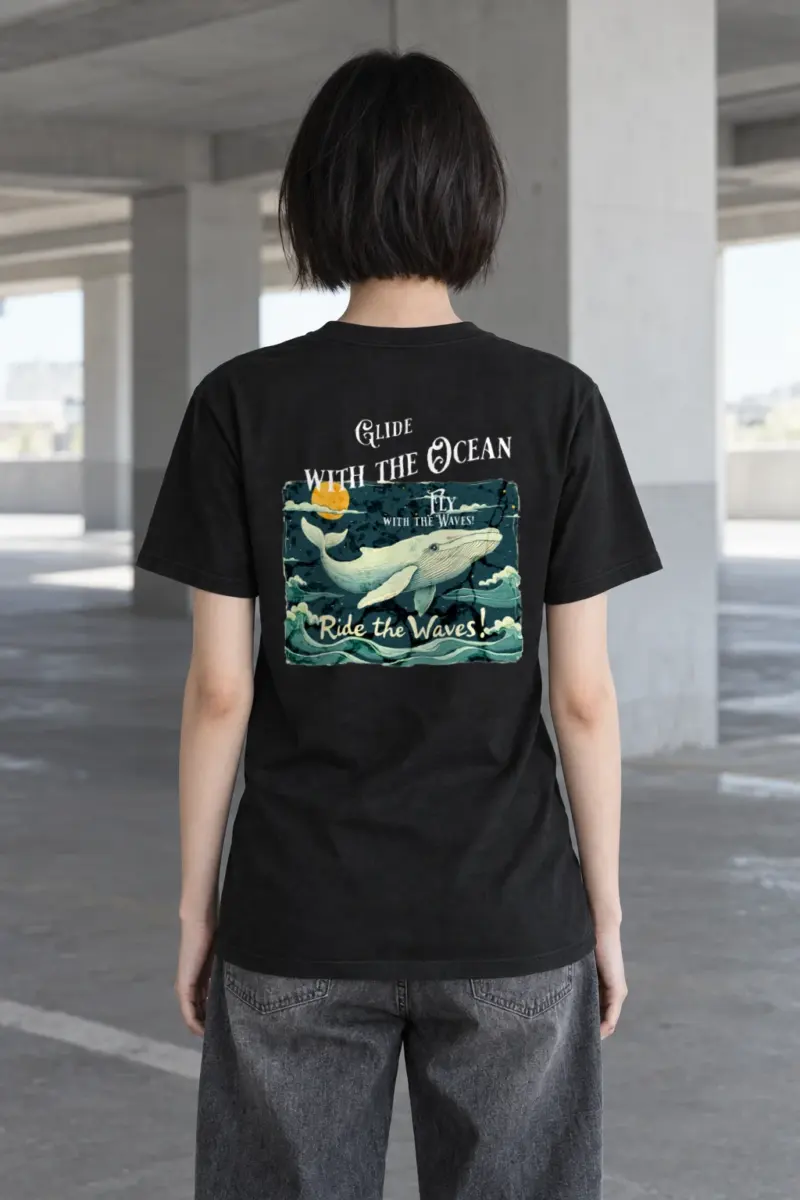 "Ride The Waves" Heavyweight Unisex Crewneck T-shirt