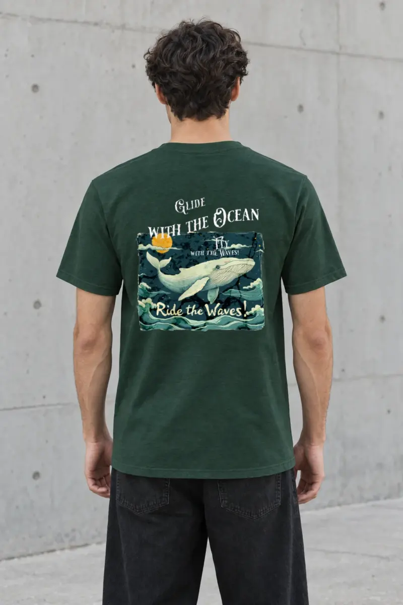 "Ride The Waves" Heavyweight Unisex Crewneck T-shirt | Gildan 5000