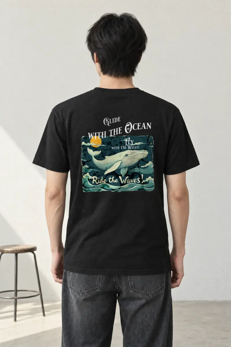 "Ride The Waves" Heavyweight Unisex Crewneck T-shirt