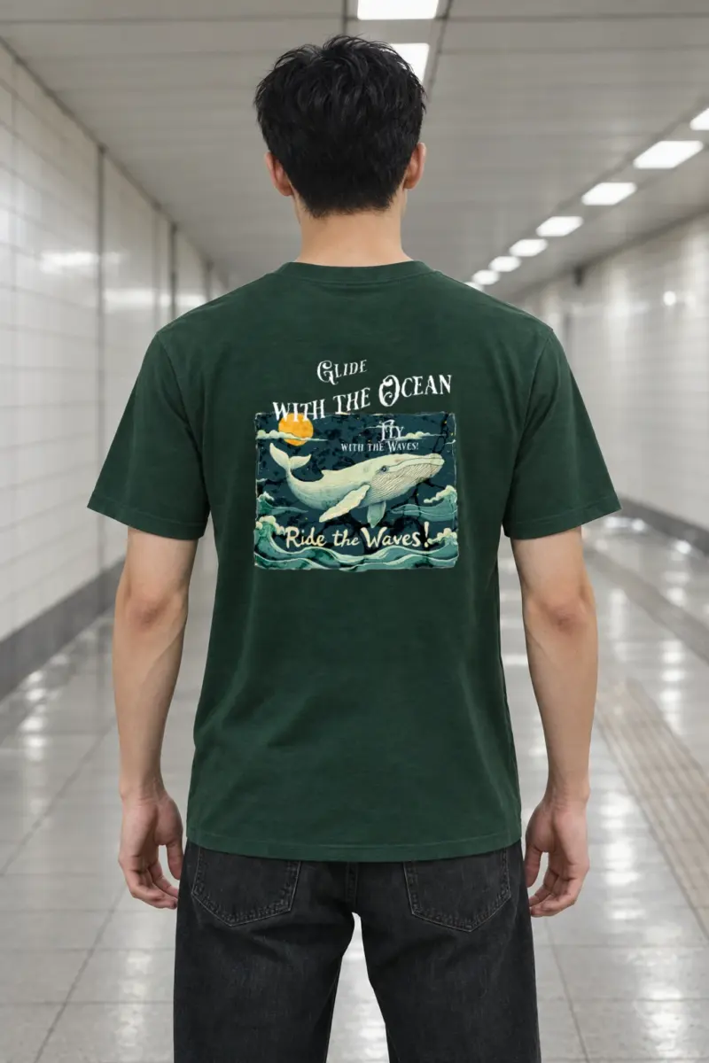 "Ride The Waves" Heavyweight Unisex Crewneck T-shirt