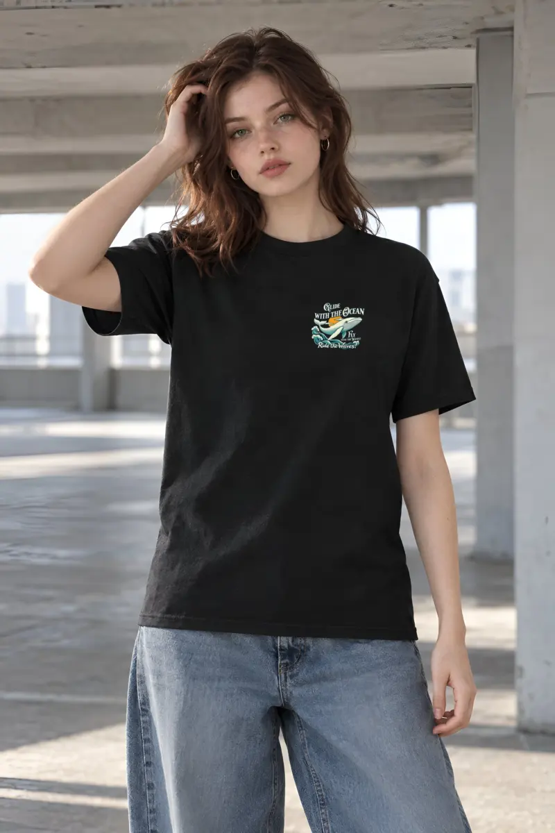 "Ride The Waves" Heavyweight Unisex Crewneck T-shirt
