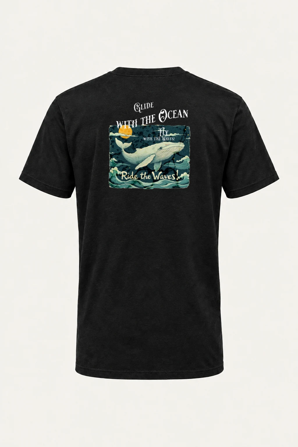 "Ride The Waves" Heavyweight Unisex Crewneck T-shirt | Gildan 5000