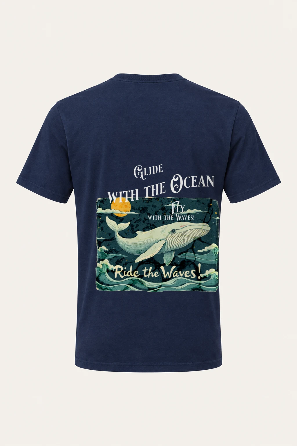 "Ride The Waves" Heavyweight Unisex Crewneck T-shirt | Gildan 5000