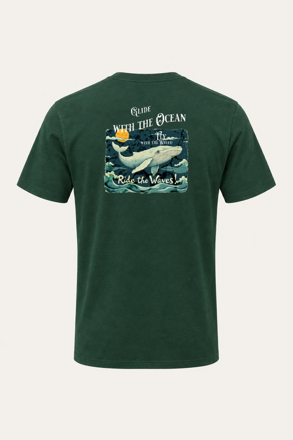 "Ride The Waves" Heavyweight Unisex Crewneck T-shirt | Gildan 5000