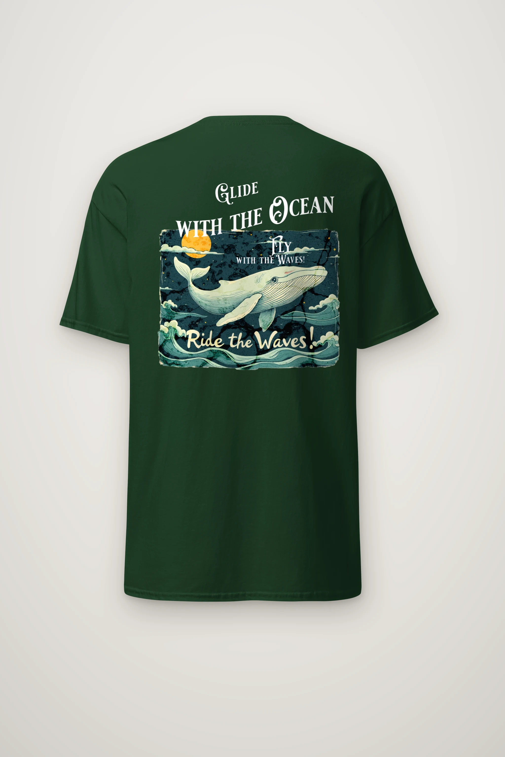 "Ride The Waves" Heavyweight Unisex Crewneck T-shirt