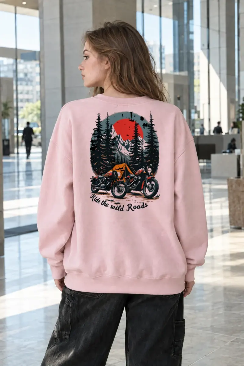 “Ride The Wild Roads” Heavy Blend Unisex Crewneck Sweatshirt | Gildan 18000