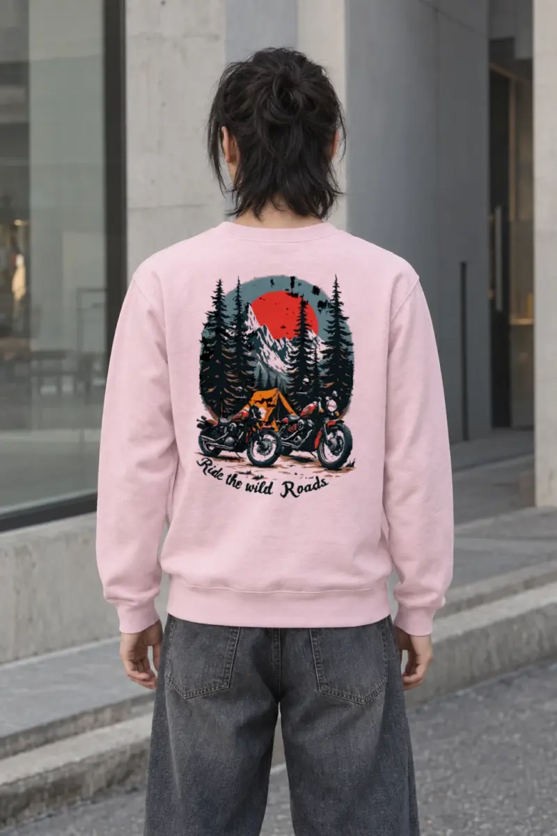 "Ride The Wild Roads" Heavy Blend Unisex Crewneck Sweatshirt | Gildan 18000
