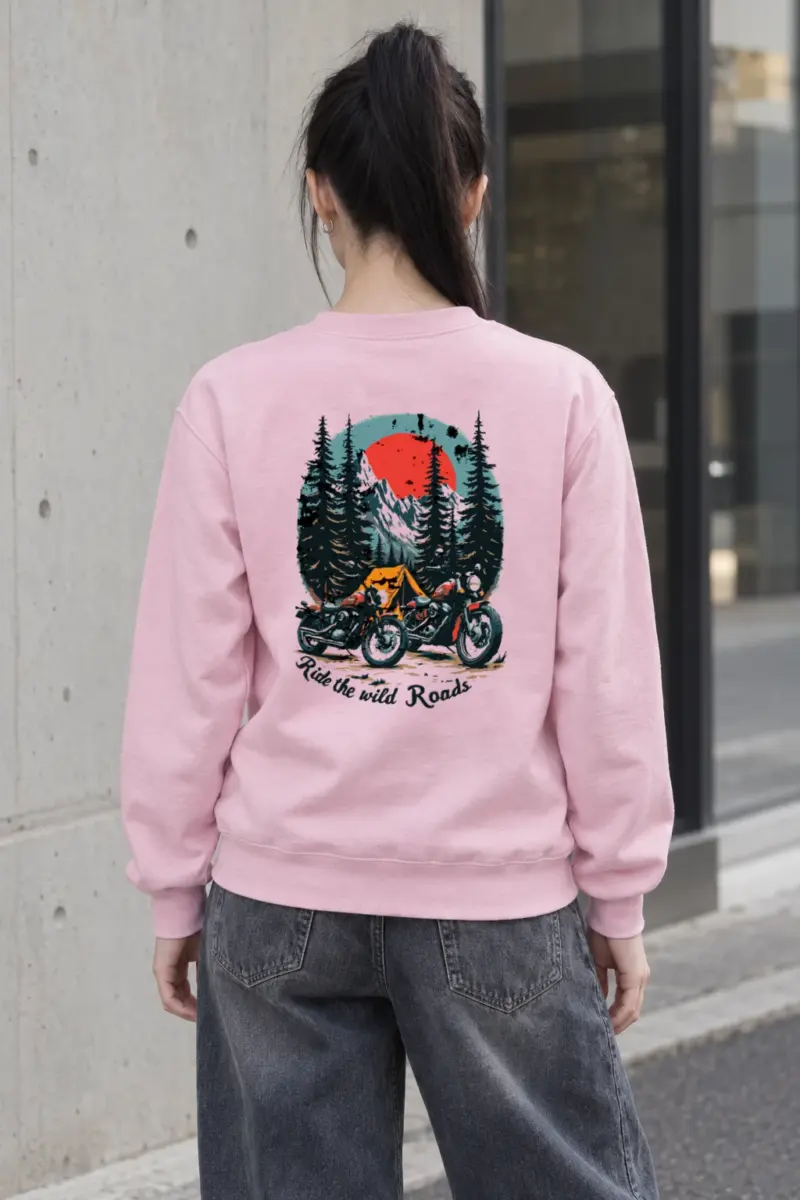 "Ride The Wild Roads" Heavy Blend Unisex Crewneck Sweatshirt
