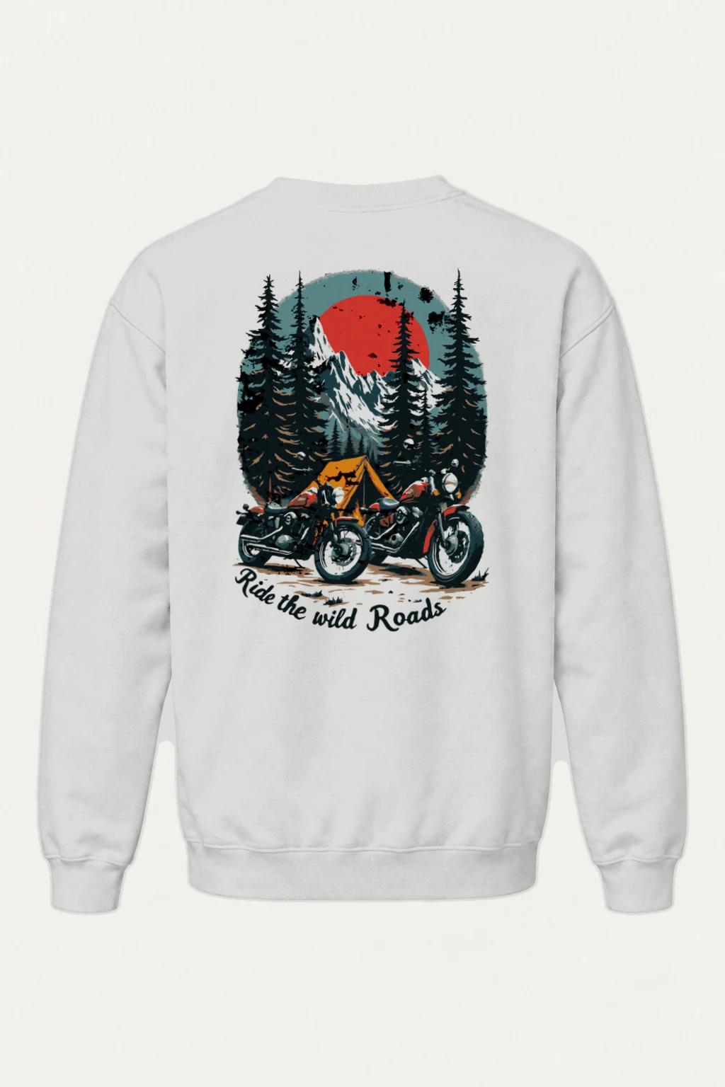 "Ride The Wild Roads" Heavy Blend Unisex Crewneck Sweatshirt | Gildan 18000