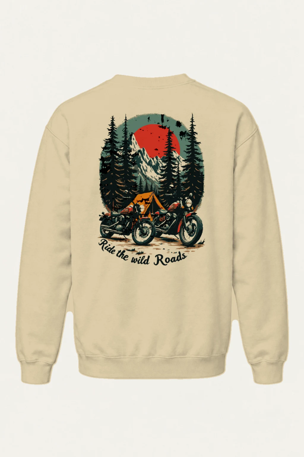 "Ride The Wild Roads" Heavy Blend Unisex Crewneck Sweatshirt | Gildan 18000