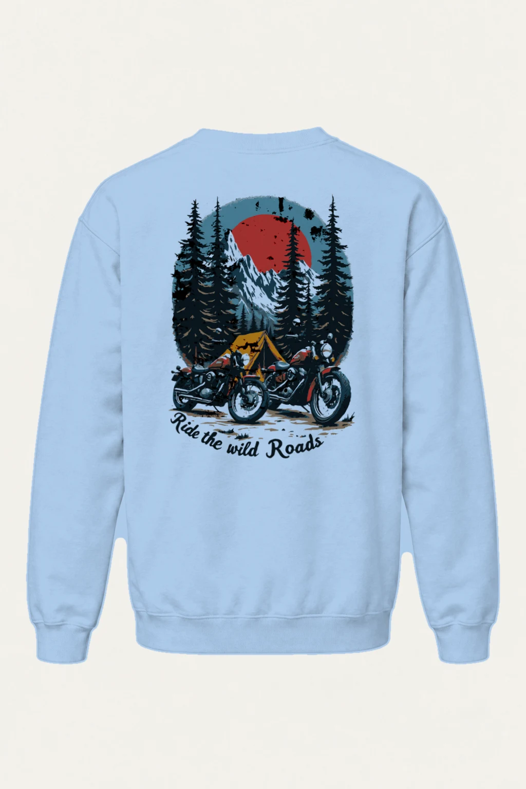 "Ride The Wild Roads" Heavy Blend Unisex Crewneck Sweatshirt | Gildan 18000