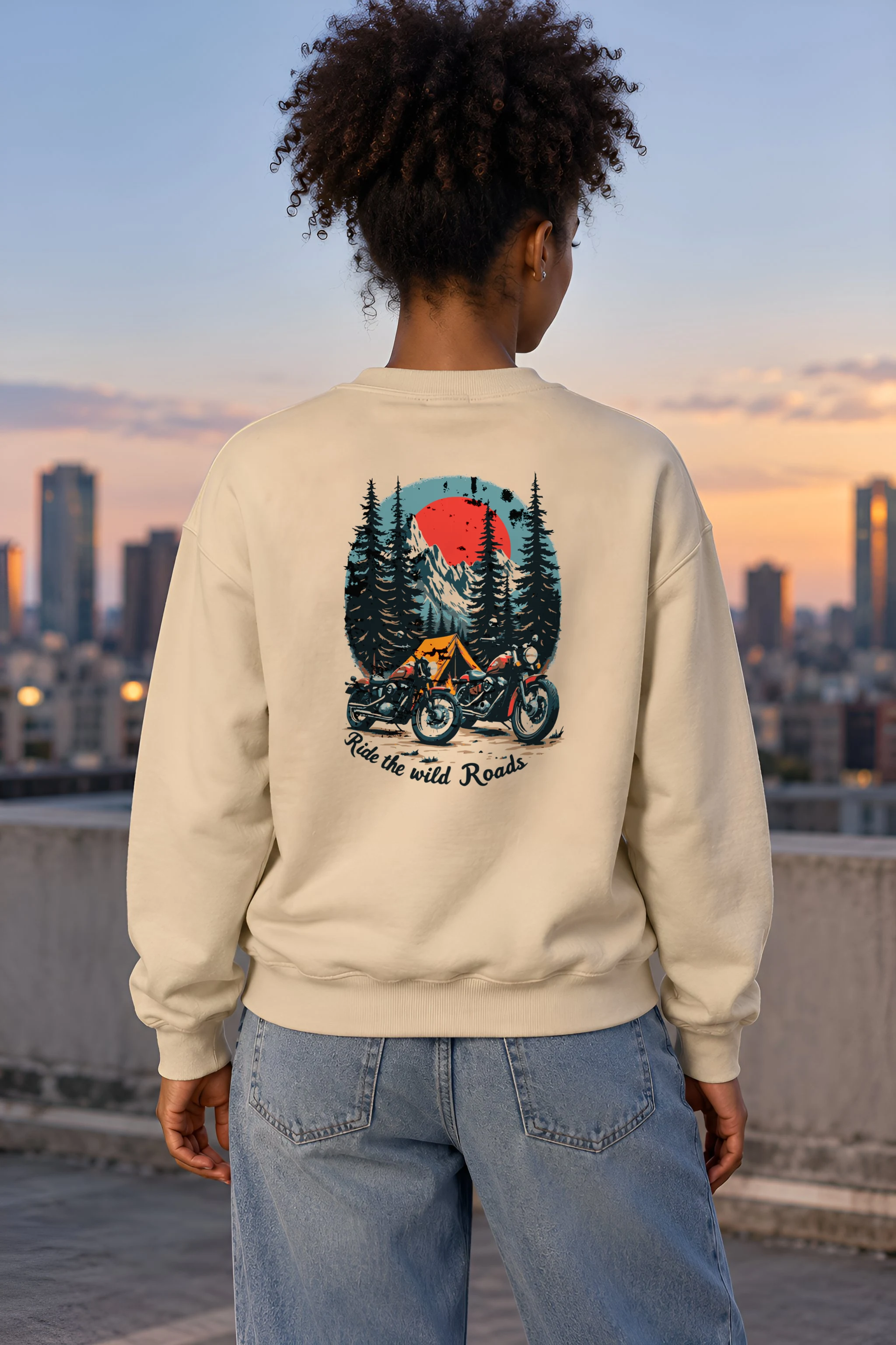 "Ride The Wild Roads" 1 Crewneck Sweatshirt