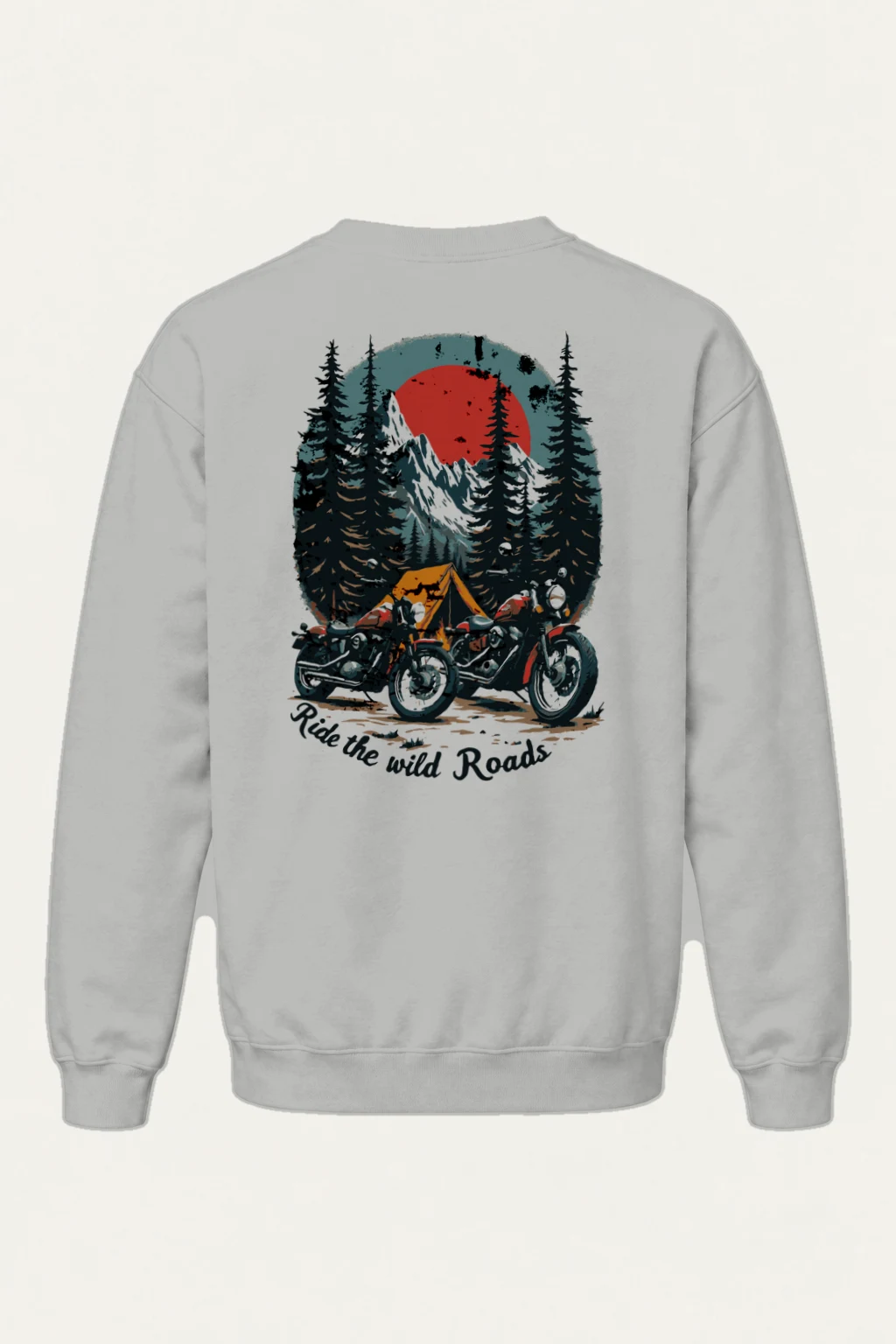 "Ride The Wild Roads" Heavy Blend Unisex Crewneck Sweatshirt | Gildan 18000