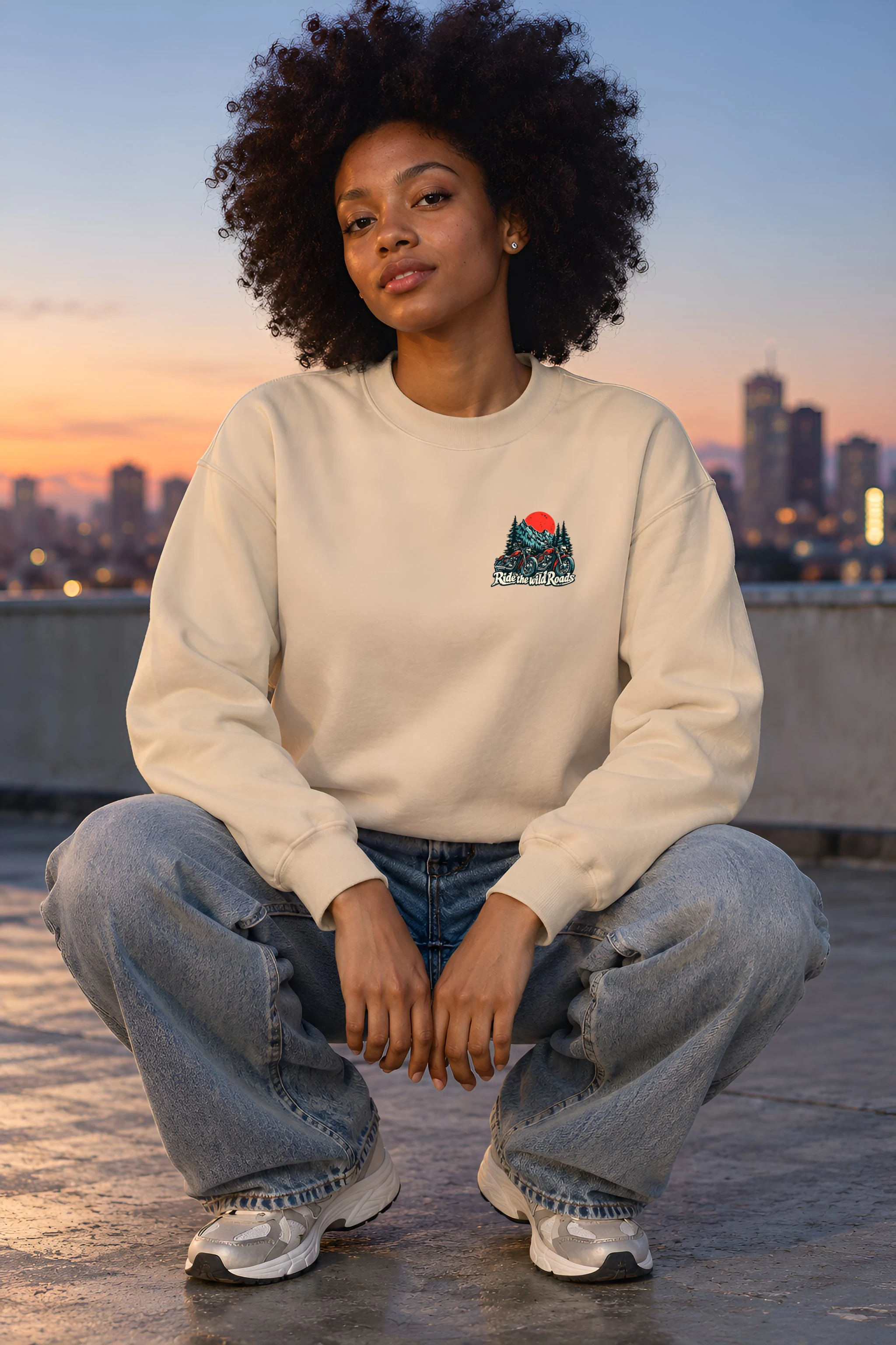 "Ride The Wild Roads" 1 Crewneck Sweatshirt