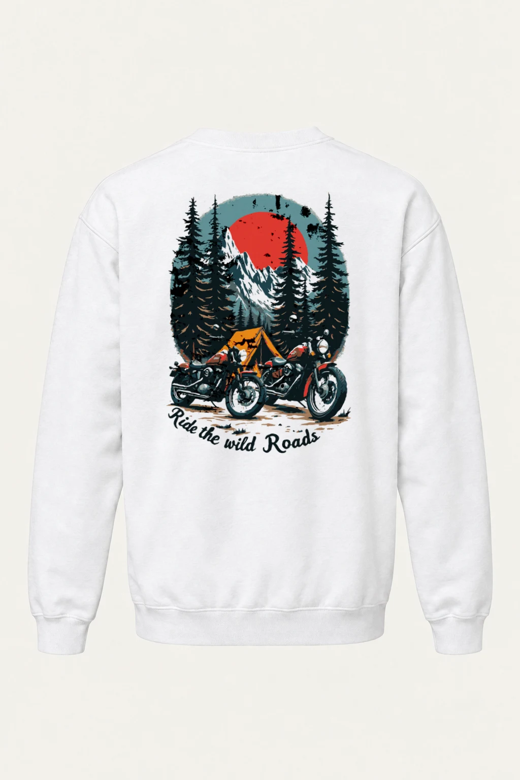 "Ride The Wild Roads" Heavy Blend Unisex Crewneck Sweatshirt | Gildan 18000