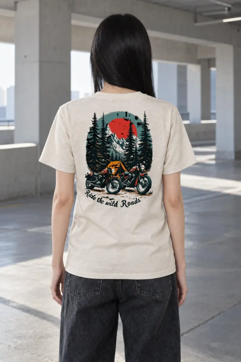 "Ride The Wild Roads" Heavyweight Unisex Crewneck T-shirt | Gildan 5000