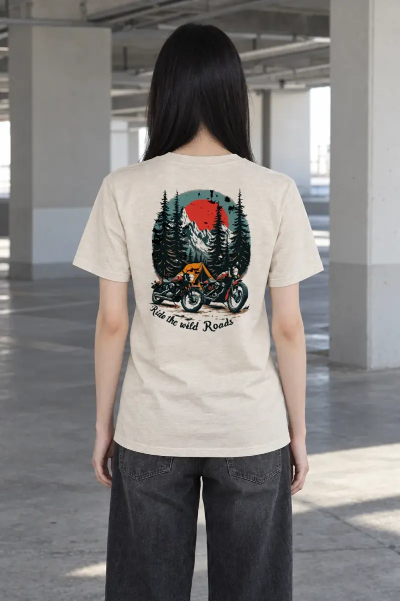 "Ride The Wild Roads" Heavyweight Unisex Crewneck T-shirt