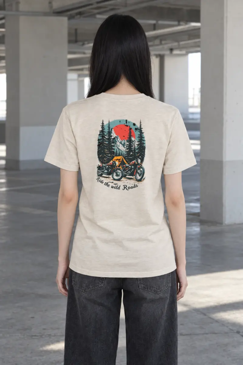 "Ride The Wild Roads" Heavyweight Unisex Crewneck T-shirt