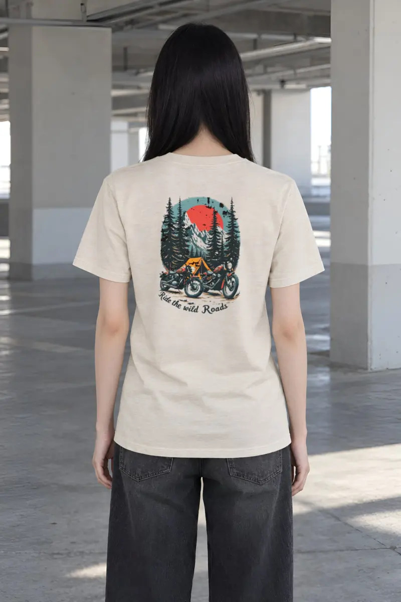 "Ride The Wild Roads" Heavyweight Unisex Crewneck T-shirt