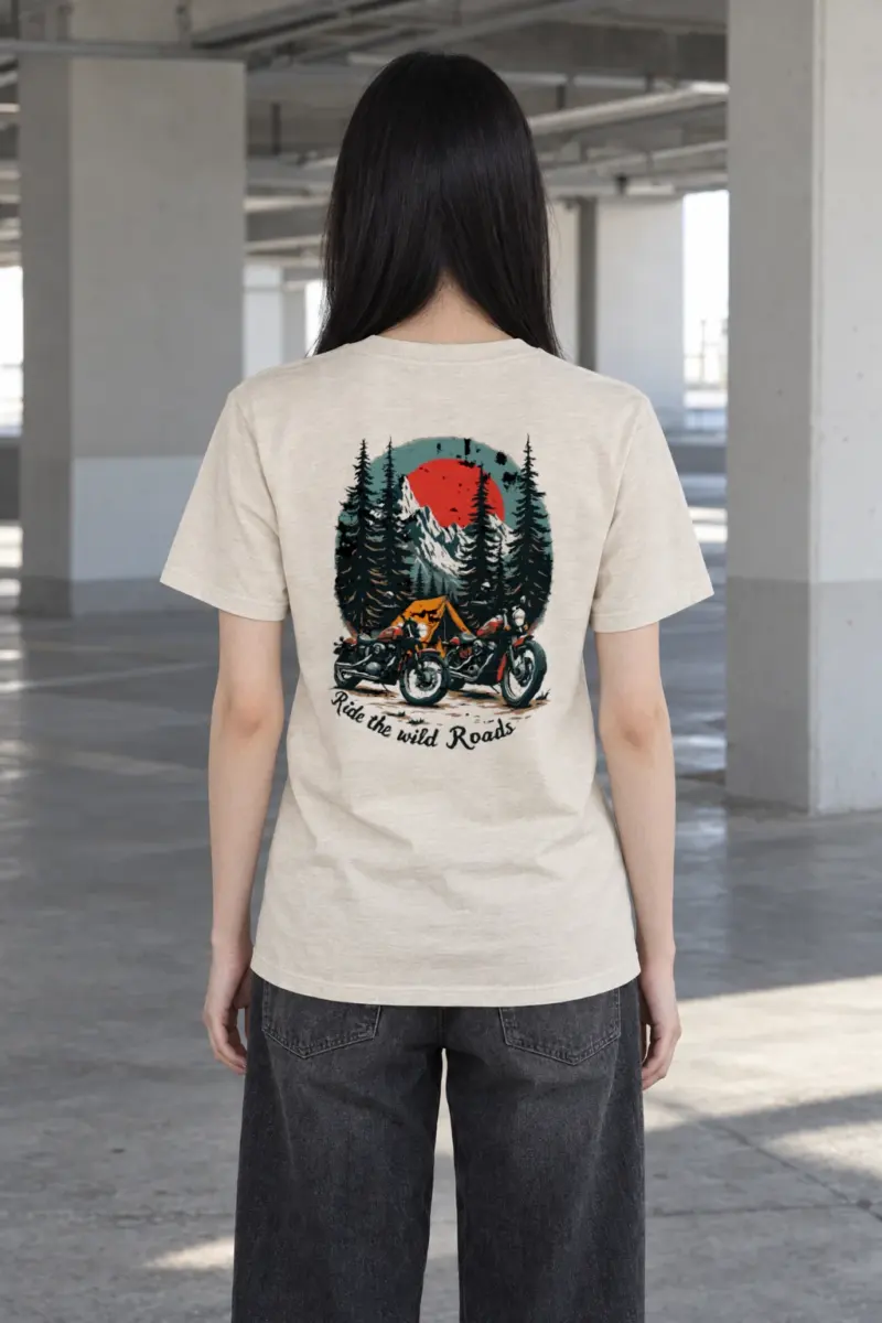 "Ride The Wild Roads" Heavyweight Unisex Crewneck T-shirt