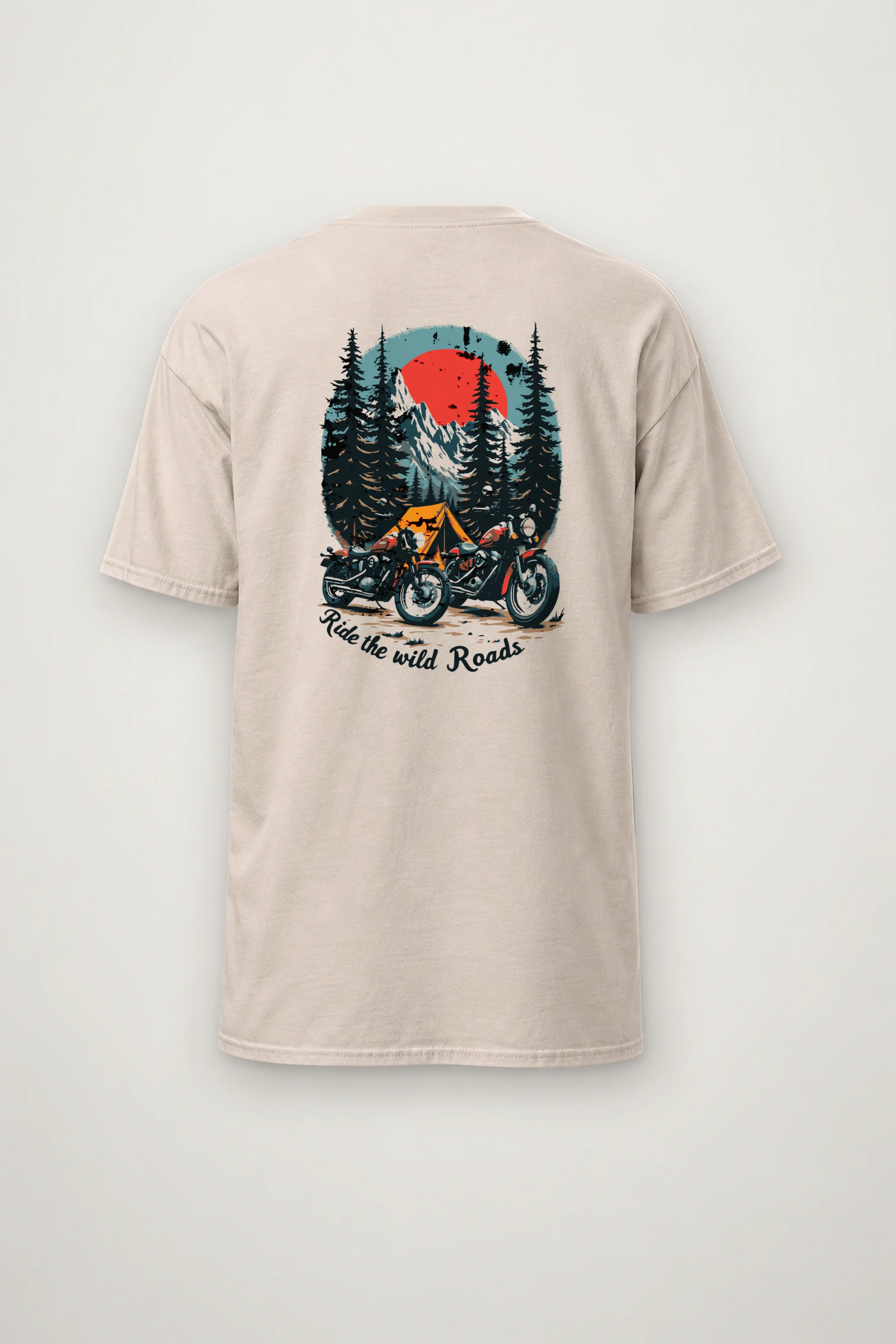 "Ride The Wild Roads" Heavyweight Unisex Crewneck T-shirt