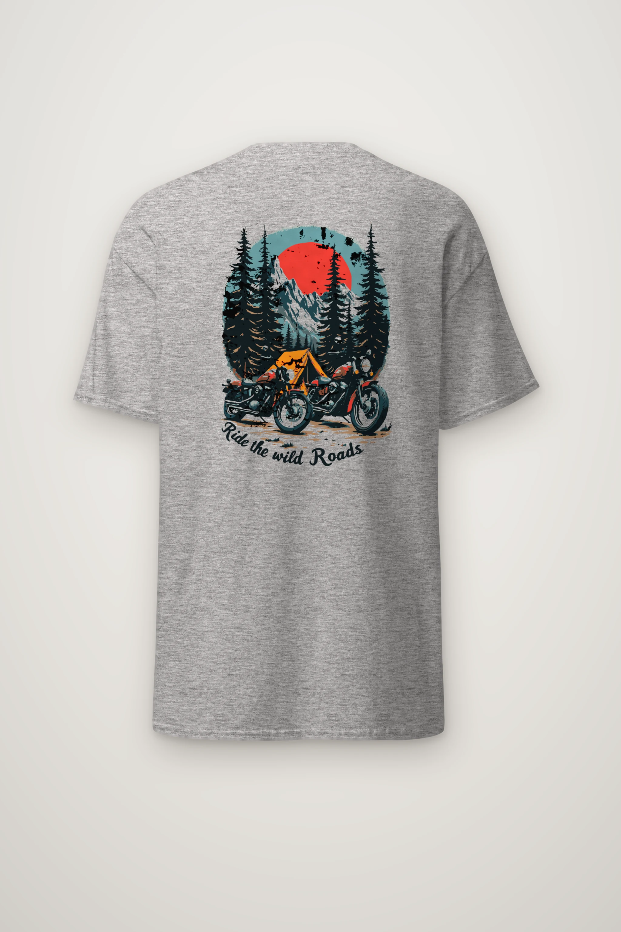 "Ride The Wild Roads" Heavyweight Unisex Crewneck T-shirt