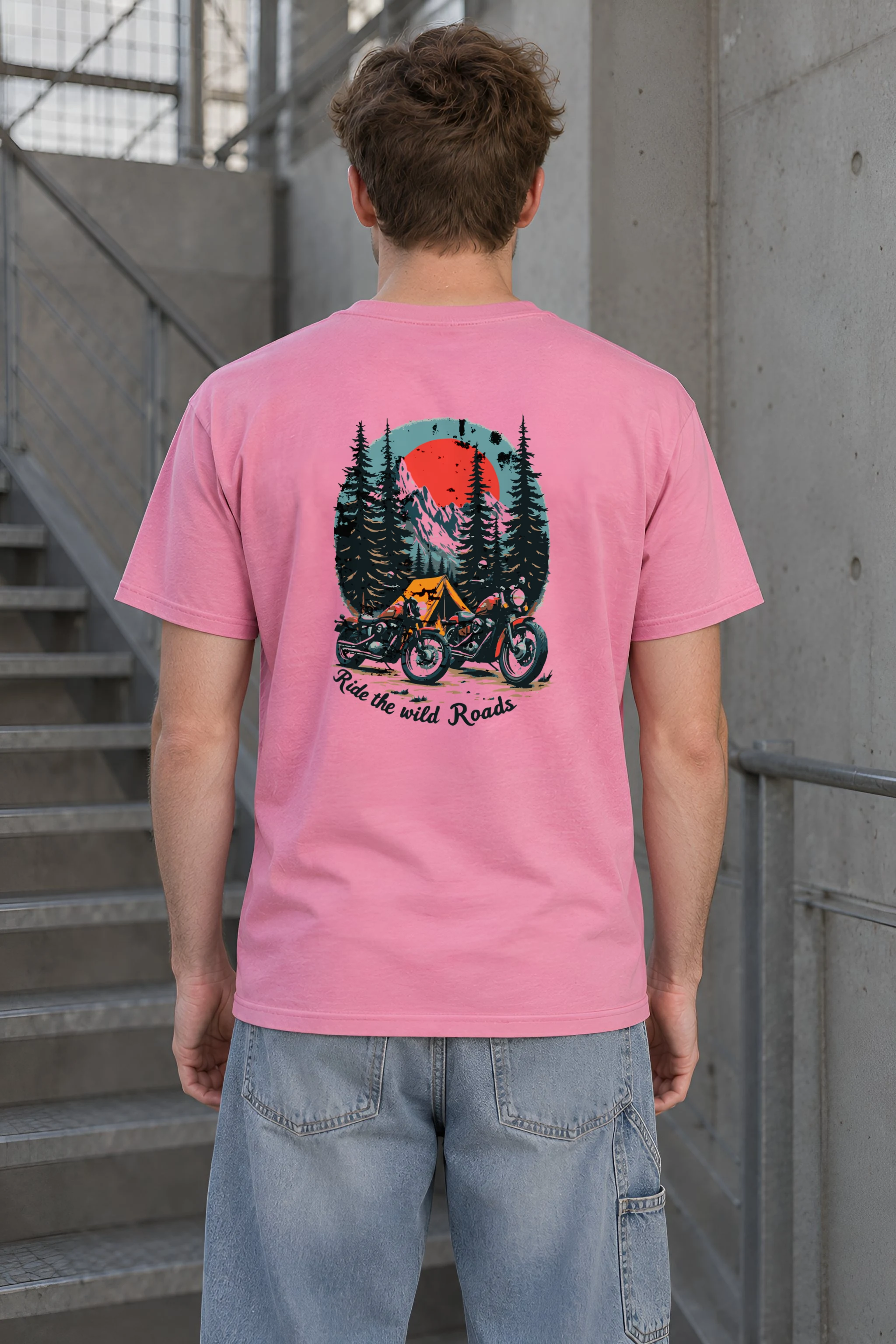 "Ride The Wild Roads" Heavyweight Unisex Crewneck T-shirt