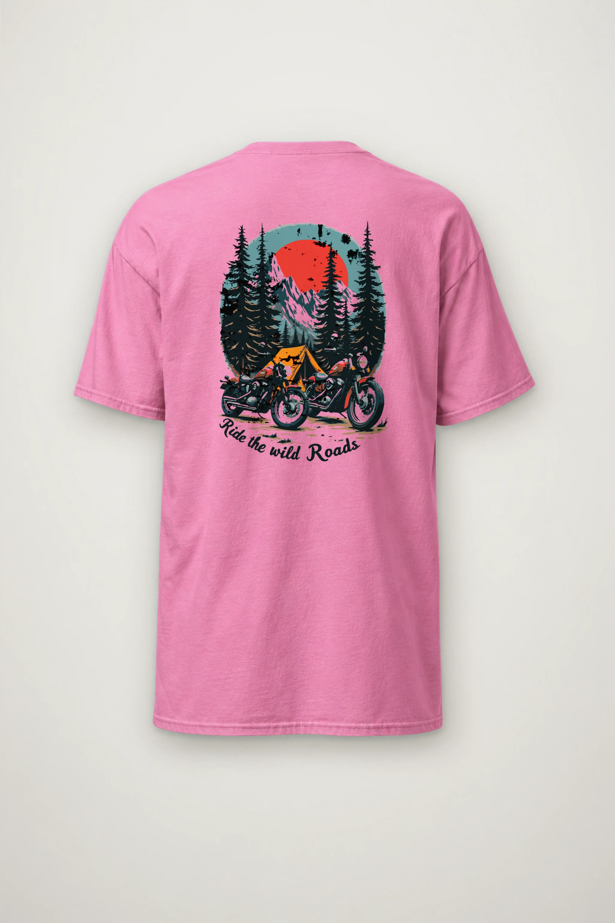 "Ride The Wild Roads" Heavyweight Unisex Crewneck T-shirt